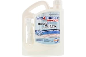 Wet & Forget Indoor Mould & Mildew Sanitising Cleaner, 2 Litre, Disinfectants & Deodorises, Bleach Free, Trigger Gun Attached