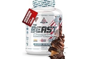 AS American Suplement | The Beast Mass Gainer | 2 kg | Proteína de Suero de Leche | Ayuda a Subir de Peso | Alto en Carbohidratos y Proteínas (2 kg, Chocolate)