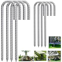 12 Picchetti Tenda In Acciaio Filettati | 30 Cm | Per Campeggio, Trampolini, Teloni - Foto 9