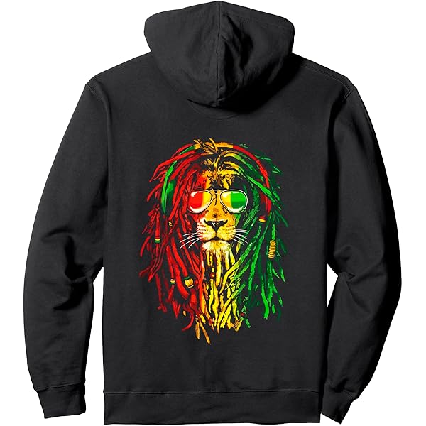 Lion Rastafari Reggae Musique Rasta Crâne Jamaïque Amour Rét Sweatshirt