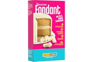 DECOCINO DECOCINO Fondant Schoko mit 25% Weißer Schokolade ohne Palmöl, reißfest & stabil auf Sahne –ideale Backdeko zum Dekorieren von Kuchen & Torten