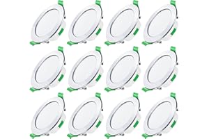 ALUSSO Spot LED Encastrable Ultra Plat Dimmable 230V 7W Spot Plafond 3000K 4000K 6500K Étanche IP44 Réglable Plafonnier Encastré pour Salle de Bain, Salon, Lot de 12, Rond, Chrome