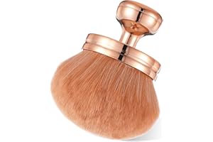 GEEHUA Pinceau de maquillage extra large pour le corps - 74 mm - Couleur or rose - Pinceau kabuki ovale - Pour fond de teint liquide, poudre, crème, contouring, estompage