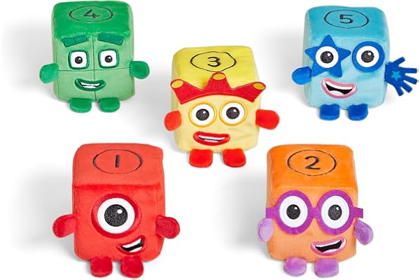 Learning Resources Numberblocks Blocklets 1-5 plyschleksak Samling | Signigenkänning och första matematiska färdigheter och räkning, mjuka karaktärer för barn- och förskoleskolan
