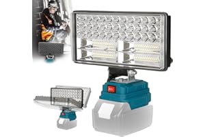 LIEBERWELL Lampe de Travail LED Sans Fil pour Makita 18V, 100W 8000LM, Projecteur LED Portable de 8 Pouces avec 2 Ports de Charge USB pour Réparation Automobile, Urgence, Camping (Sans Batterie) (8 Pouces)