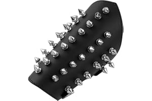 Choomomo Unisex Faux Leather Gauntlet Wristband with Metal Spikes Studded Arm Armor Cuff Costumes