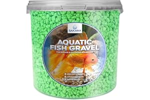 Sakana Green Fluorescent Fish Gravel - Decorative Neon Fish Tank Aquarium Stones (2.5 Litre Tub)