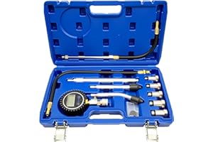 ZKTOOL Testeur LCD de Compression Automobile, Détecteur de Compression de Cylindre, Jauge de Compression Numérique 250 PSI, Kit d'Adaptateur pour Testeur de Compression Moteur