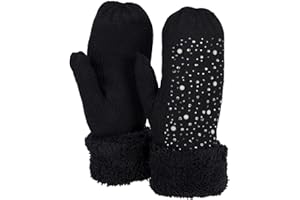 styleBREAKER Damskie ciepłe zimowe rękawiczki z dzianiny ze strasem i perłami, rękawiczki, polar, rękawiczki z dzianiny 09010039