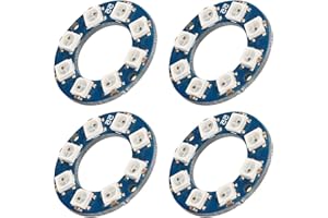 RAGUSO RGB Light Module Accessory, 5V 4Pcs WS2812 5050 LED Ring Lamp Board for Decoration