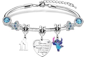 ATOWORLD Stitch Bracelet for Girls Age 9-18 Kids Boys Stitch Jewellery for Girls Women Cute Bracelets for Teenage Girls Bracelets Cartoon Friendship Bracelet Letters Numbers Bracelet Funny Birthday Christmas