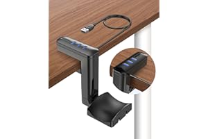 FBBULES Support Casque avec Support Pivotant à 360°, Réglable Support pour Casque de Jeu de Bureau Porte Casque d'écoute avec USB 2.0 x 3 + Câble de 1,2m