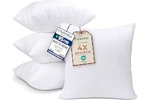 Utopia Bedding Set di 4 Cuscini, 45 x 45 cm Imbottitura per Cuscini, Cuscini Divano, Cuscino Interno (Bianco)