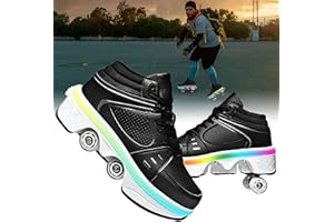 TOME.SKATES Roller Skates Shoes boys and girl，Shoes with Wheels for women and men，Adjustable Double Row Skating Shoes for kids,Trainers/Skates 2 in 1