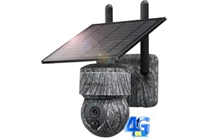 SHIWOJIA Kamera Słoneczna 4g, kamera myśliwska z kartą SIM, 3 MP, zewnętrzna kamera słoneczna 4g, czujnik ruchu PIR, panele słoneczne, 360° Pan/Tilt, noktowizor