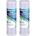 PUREPLUS 1 Micron 2.5" x 10" Whole House CTO Carbon Water Filter Cartridge Replacement for Countertop Water Filter System, Dupont WFPFC8002, WFPFC9001, FXWTC, SCWH-5, WHEF-WHWC, WHCF-WHWC,2PACK
