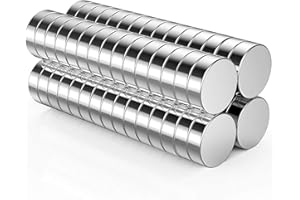 PRETTOP Neodymium Magnet, Extra Strong for Fridge Whiteboard Office Crafts Mini Round Magnets Heavy Duty (10mm×3mm, 60 Pcs)