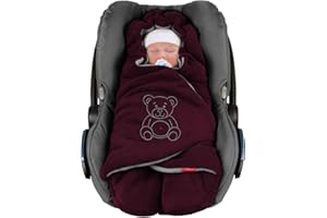 ByBoom Baby Couverture Enveloppante Hiver Universelle Multi-Usages, pour Coques Bébé, Sièges Auto, pour Poussettes ou Landaus; L'ORIGINAL avec l'ours