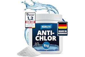 AGUALEVE® Antichlor 1kg | Reduziert BZW. eliminiert Chlor präzise und schnell | für Pools, Aufstellpools, Whirlpools jeder Art und Größe | Markenqualität Made in Germany | mit Note 1,2 getestet