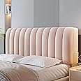 Crystal Velvet Bed Headboard Covers - Plush Upholstered Stretch Bed Head Cover - Dustproof Protector for Bedroom Décor (150cm, Pink)