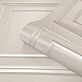 Cream Full Roll Amara Wood Panel Effect Wallpaper Textured Vinyl
