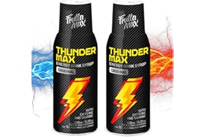 2 Pack - FruttaMax Energy Drink Syrup – Fizzy Caffeinated Syrup with Low Sugar | Soda Maker Compatible, Great for Active Lifestyle 2x500ml - ThunderMax
