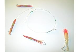 Piranha Fishing Line TRAINA TERMINALE FILOSA Squid JIG Testa Rossa da PALAMITE TONNETTI E TOMBARELLO