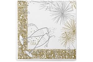 MANK GMBH Mank Airlaid-Servietten 40x40 cm | Premium Einweg-Serviette | textilähnlich und saugstark | perfekt für Silvester, Events & Partys | 12 o´clock