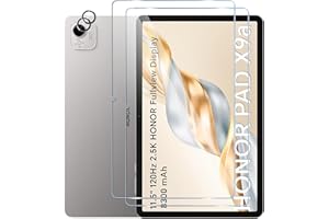 Haofun Protection Écran en Verre Trempé pour Honor Pad X9A, 2 Pièces Film de Protection + 2 Pièces Caméra Arrière Protecteur, 9H Dureté Anti Rayures, Facile à Installer, HD Clair