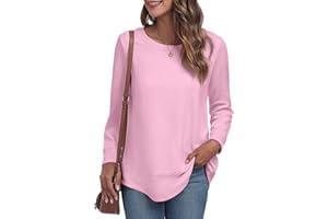 GRECERELLE Sweatshirts for Women uk Warm Crew Neck Long Sleeve Tops Women Casual Tunic Shirts