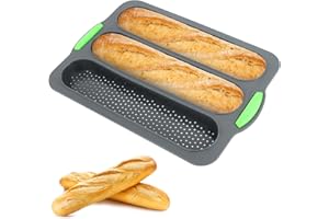 TNOMSNO Moul à Pain en Silicone, Baguette Four Adapté à la Cuisson en Cuisine
