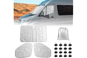 JINSENTGG Parasol del Parabrisas para Mercedes Sprinter 2019-2023, Cabina del Conductor, Cubierta Automóvil Plegable, Forro Negro