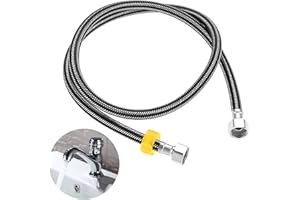 DRELD 1 raccord de tuyau flexible, en acier inoxydable G1/2" x G1/2", tuyau blindé, tuyau flexible pour douche, mitigeur (120 cm)