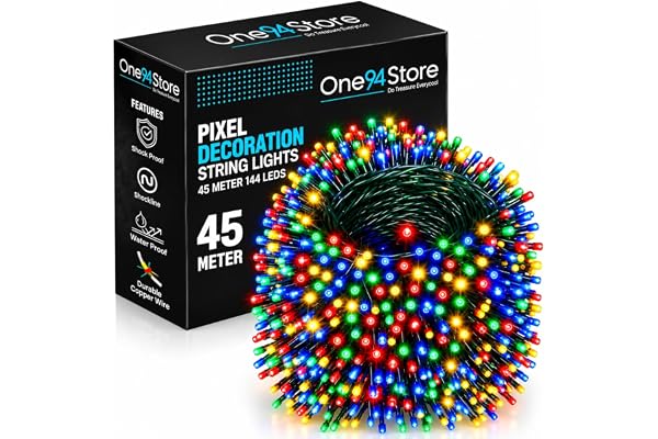One94Store 45 Meter (148 Feet) Multicolor Rice Lights (Pack of 1) | Waterproof Copper Wire Decorative String Lights | Diwali