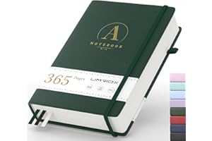 ‎UMRIOX Umriox Notizbuch A5 Lined Journal - Hardcover Tagebuch mit 365 Seiten 100gsm dickes Papier, Der Collegeblock Notebook für Frauen Männer Schreiben Schule Büro, 14.5 x 21cm- Grün