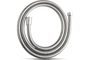 OFFO Wąż prysznicowy 1,8 m, zamiennik ze stali nierdzewnej wysokociśnieniowa rura prysznicowa zapobiegający zagięciom wąż prysznicowy do kranów łazienkowych, niklowo-szary