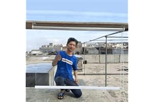 FENGSHOUU Store Enrouleur en PVC Transparent,Rideau Imperméable Pluie pour Pergola Extérieure,Anti-poussière à Isolation Thermique,avec Raccords,pour Jardin,Balcon,Patio,Porte,Largeur x Hauteur (65x150cm)