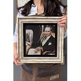 Oscar Stone Decor &Ccedil;er&ccedil;eveli Tablo Taş Duvar Dekoru 30 X 30 Cm Atat&uuml;rk Kahve İ&ccedil;erken