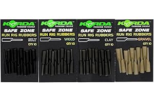 Korda Run Rig Rubbers - Weed, Anti-Tangle Carp Fishing Accessories, Buffer for Running Rigs, 10 Pack, Compatible with Size 8 Swivels and Safe Zone Leaders