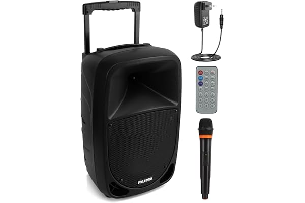 Pyle Enceinte Bluetooth Portable, 1000W, Enceinte Sono Karaoké avec Microphone sans Fil UHF, Télécommande et Batterie Rechargeable Intégrée, MP3/USB/SD, Voyants Lumineux Indicateur de Batterie LED