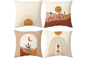 Bestash Fundas Cojines 45x45 Juego de 4 Fundas de Cojines Terciopelo Funda Cojin Decorativas Modernas para Cama Decoración Sofás Sala de Estar Dormitorio（Día y Noche）