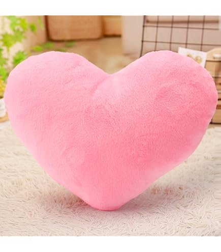 Coussin Décoratif En Forme De Cœur - 46 X 36 Cm, En Peluche Douce, Couleur Rouge, Idéal Cadeau