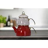 PR Home Forte Red Gold Model Enamel Teapot