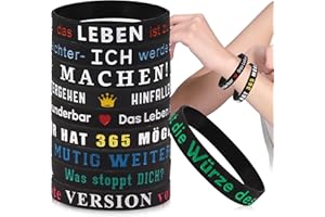 COLOFALLA 10 Stk Motivationsarmbänder auf Deutsch Inspirierend Silikon Armbänder mit Sprüchen Abschluss Abitur Prüfung Bestanden Geschenke Party Mitgebsel Accessoires für Jugendweihe Teenager Schüler Studenten