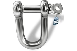 PinPro 4x M6 Edelstahl Schäkel gerade kurze Form – Rostfrei und sogar Salzwasserbeständig – M4 bis M10 Größe wählbar – D-Form mit Augenbolzen Ø6mm – 1.4401 / AISI 316 (V4A) NIRO-Werkstoff