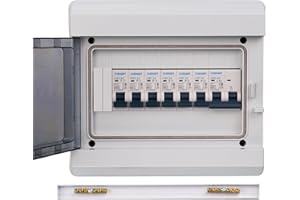 CHENGPI Scatola Elettrica da Esterno con Interruttore di Dispersione 2P 40A 30mA e Interruttore Automatico AC Tipo B, Barre Collettrici Utilizzabile per Il Cablaggio di 9 Moduli Set di Circuiti