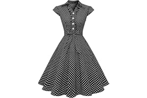 Wedtrend Robe de cocktail à manches courtes pour femme - Style rétro années 1950 - Rockabilly swing, Bleu marine