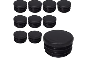 SKIR'CO (10 st) runda rörinlägg 32 mm, staketstolppluggar, svarta plaströr, ändlock, rörpluggar, svart RAL 9005
