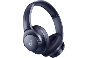 Anker soundcore Q20i, Hybrid ANC Hörlurar, 40T speltid, högupplöst ljud | Aktiv brusreducering, trådlös over-ear, Bluetooth, 40T ANC speltid, kraftfull bas, app-anpassbar, Transparency-läge