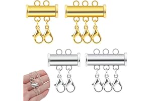 TWEOZEK 4Pcs Magnetic Necklace Clasps with Layering Separator, Multi Necklace Clasp Connector for Women, Magnetic Clasps for Layered Necklaces